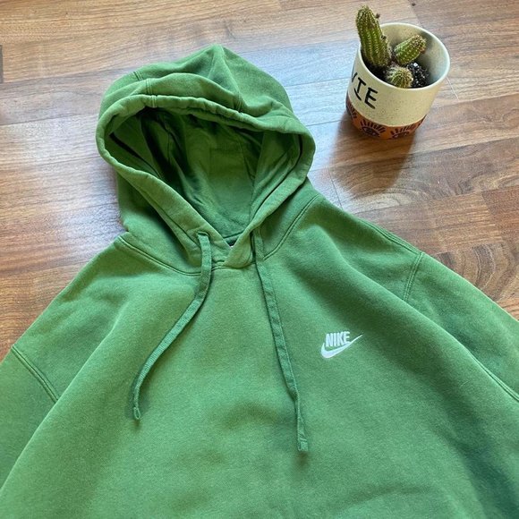 Vintage VTG Y2K Green Mini Logo Mini Swoosh Nike Hoodie - Picture 4 of 5